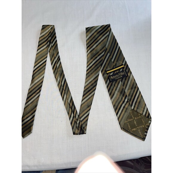 Roberto Villini Dress Tie Mens Size 59" Multicolor Striped 100% Silk Designer - Picture 8 of 12